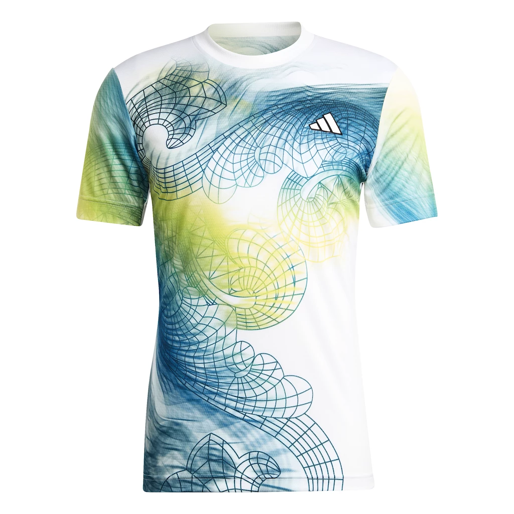 Heren T-shirt adidas  Printed Tee Pro White