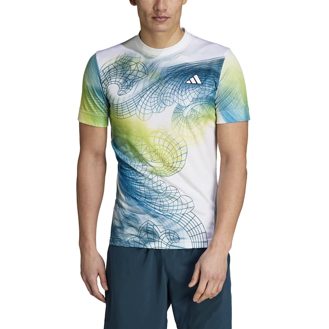 Heren T-shirt adidas  Printed Tee Pro White