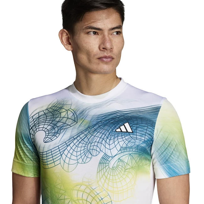 Heren T-shirt adidas  Printed Tee Pro White