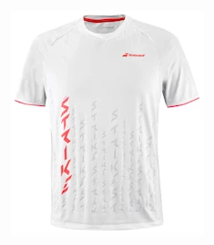 Heren T-shirt Babolat Strike Crew Neck Tee Men White/Strike Red