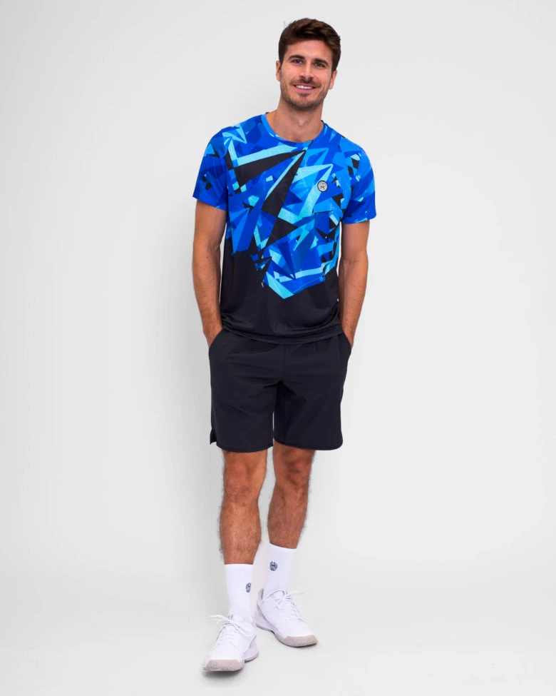 Heren T-shirt BIDI BADU  Spike Tee Dark Grey/Blue