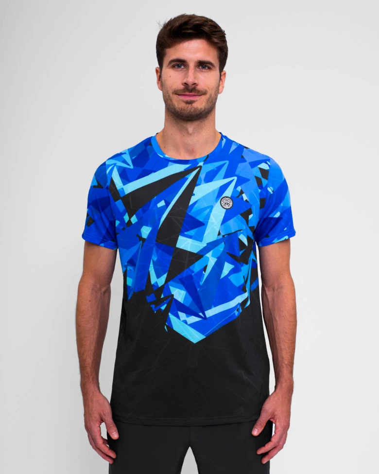 Heren T-shirt BIDI BADU  Spike Tee Dark Grey/Blue