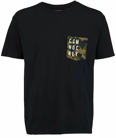 Heren T-shirt CCM CAMO POCKET S/S TEE Black