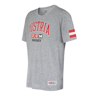 Heren T-shirt CCM  FLAG TEE TEAM AUSTRIA Athletic Grey