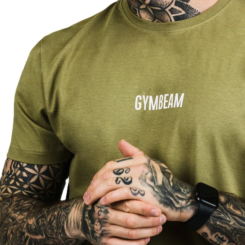Heren T-shirt GymBeam  FIT Olive