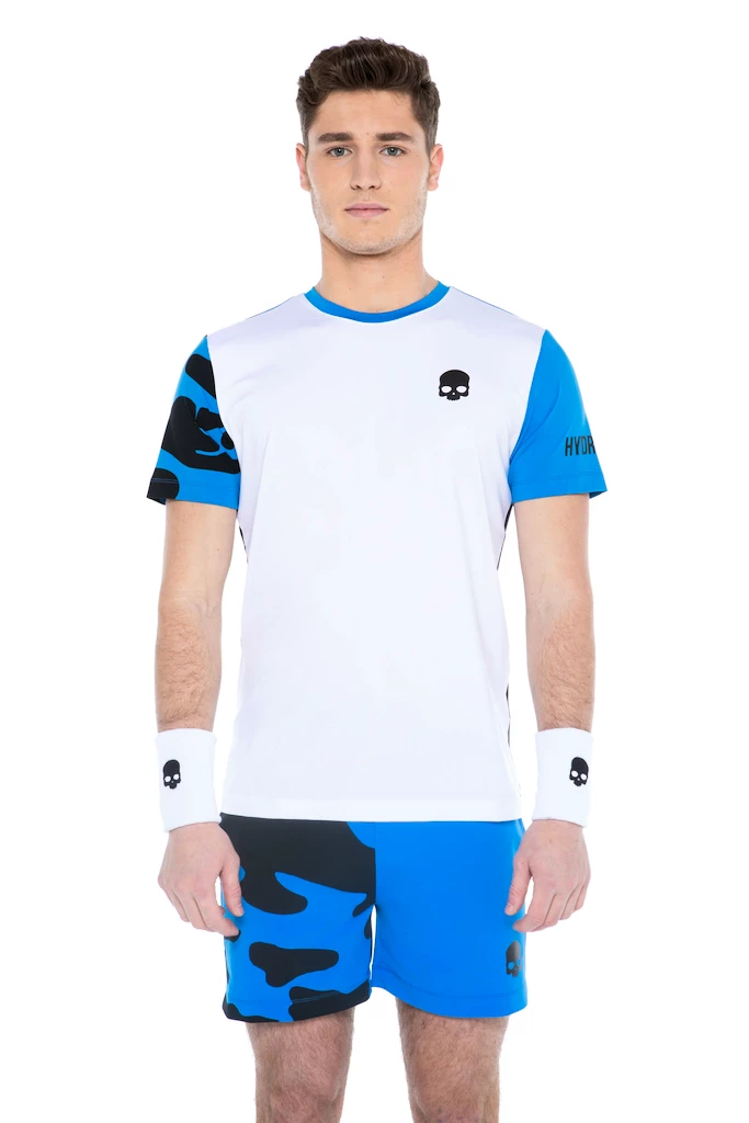 Heren T-shirt Hydrogen  Tech Camo Tee White/Blue