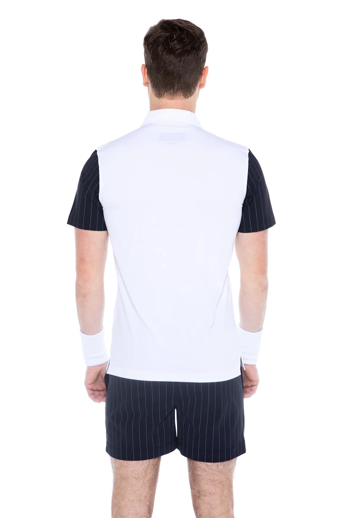 Heren T-shirt Hydrogen  Tech Zipped Polo White/Blue