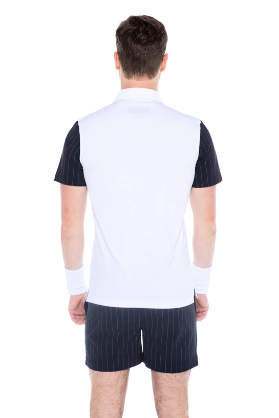 Heren T-shirt Hydrogen  Tech Zipped Polo White/Blue