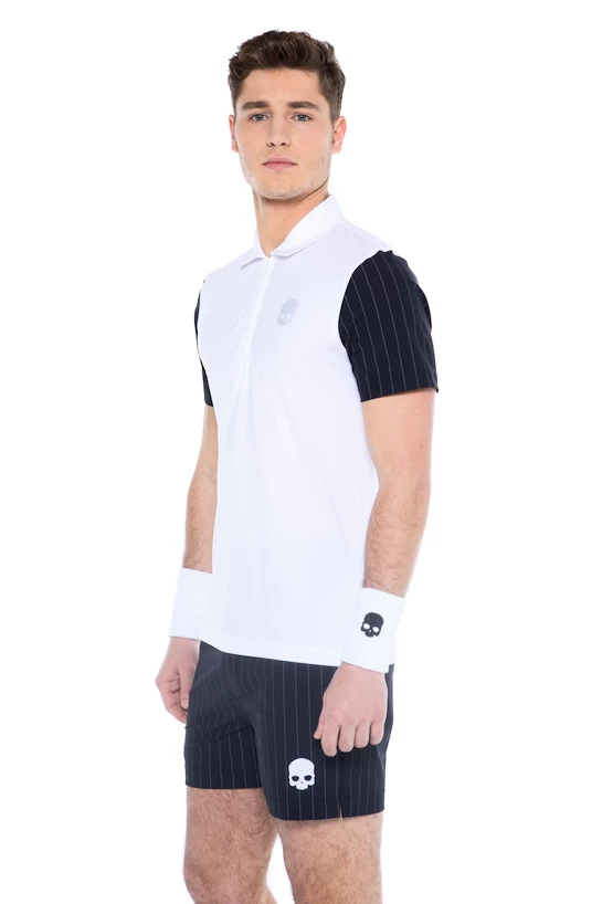 Heren T-shirt Hydrogen  Tech Zipped Polo White/Blue