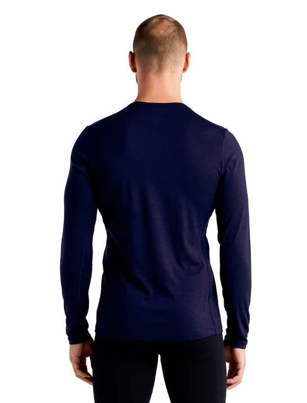 Heren T-shirt Icebreaker  200 Oasis LS Crewe Midnight Navy XXL
