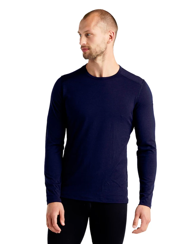Heren T-shirt Icebreaker  200 Oasis LS Crewe Midnight Navy XXL