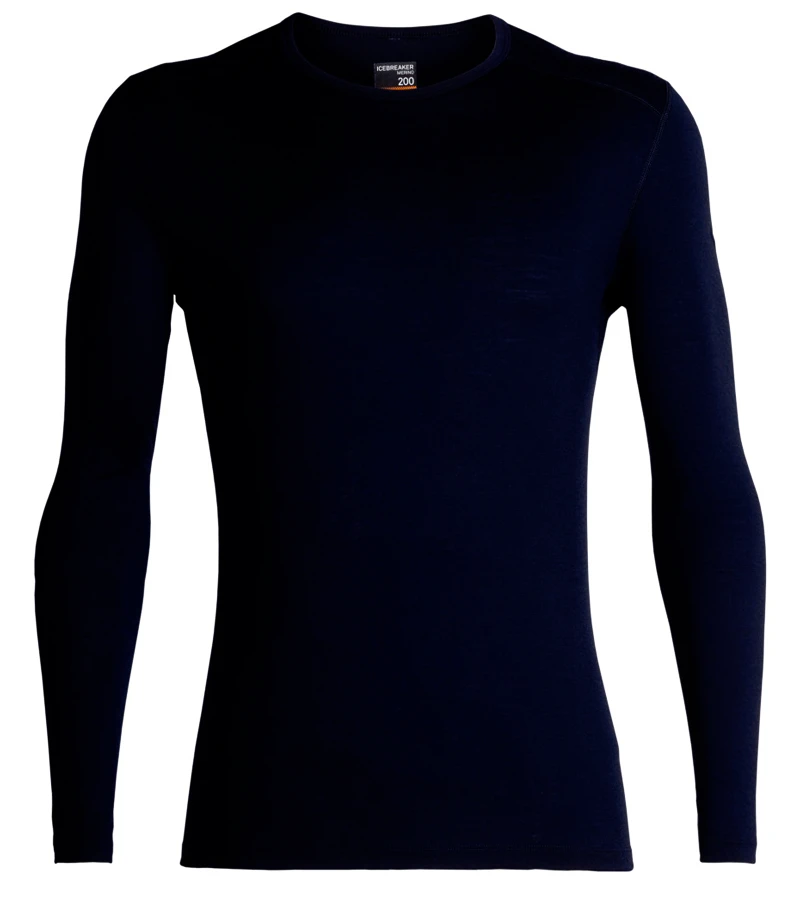 Heren T-shirt Icebreaker  200 Oasis LS Crewe Midnight Navy XXL