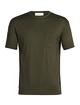 Heren T-shirt Icebreaker  Granary SS Pocket Tee Loden