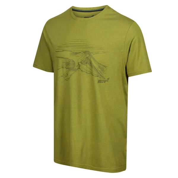 Heren T-shirt Inov-8  Graphic "Helvellyn" Green