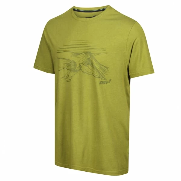 Heren T-shirt Inov-8  Graphic "Helvellyn" Green