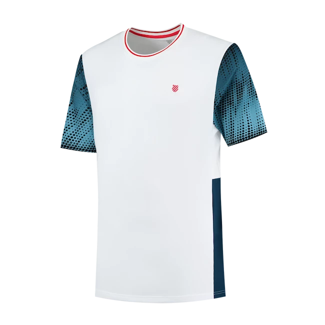 Heren T-shirt K-Swiss  Hypercourt Print Crew 3 White M
