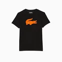 Heren T-shirt Lacoste  Big Logo Core Performance T-Shirt Black/Sunrise
