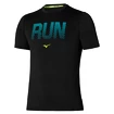 Heren T-shirt Mizuno  Core Graphic RUN Tee Black