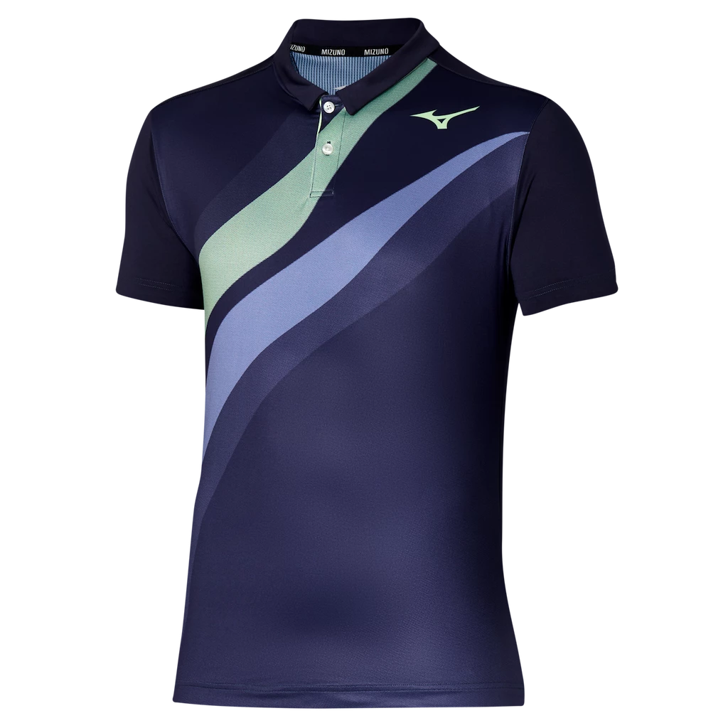 Heren T-shirt Mizuno  Release Shadow Polo Evening Blue XXL