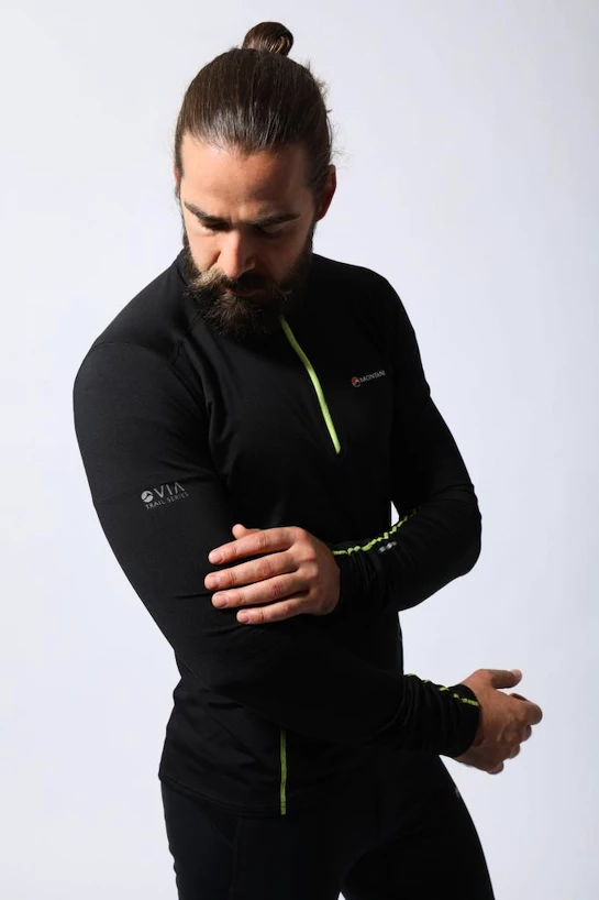 Heren T-shirt Montane  Dragon Pull-On Black S