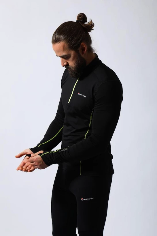 Heren T-shirt Montane  Dragon Pull-On Black S