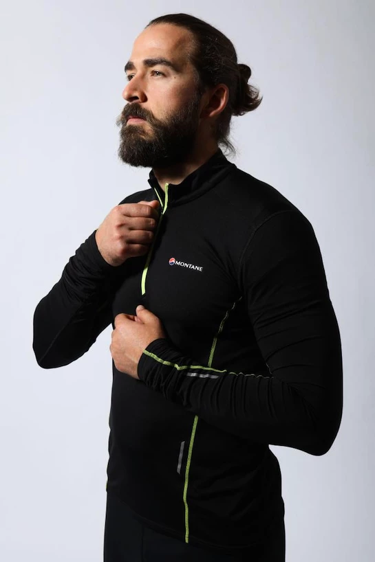 Heren T-shirt Montane  Dragon Pull-On Black S