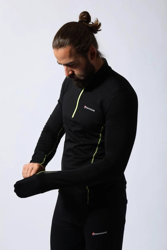 Heren T-shirt Montane  Dragon Pull-On Black S