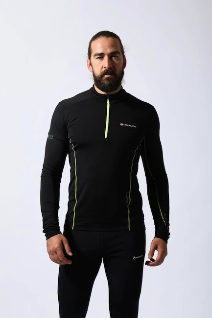 Heren T-shirt Montane  Dragon Pull-On Black S