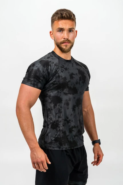 Heren T-shirt Nebbia  Camouflage Kompression T-Shirt FUNCTION black