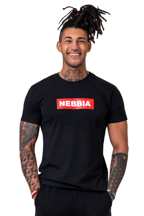 Heren T-shirt Nebbia Hero 593 black