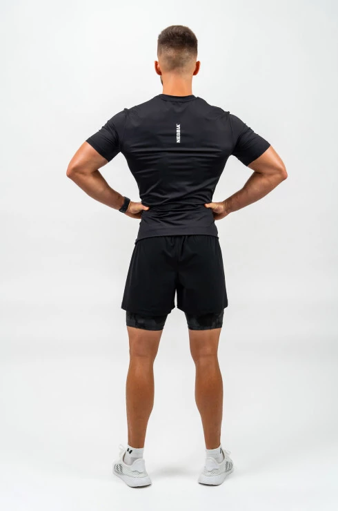 Heren T-shirt Nebbia Performance+ Short-Sleeve Sports T-shirt RESISTANCE 348 black