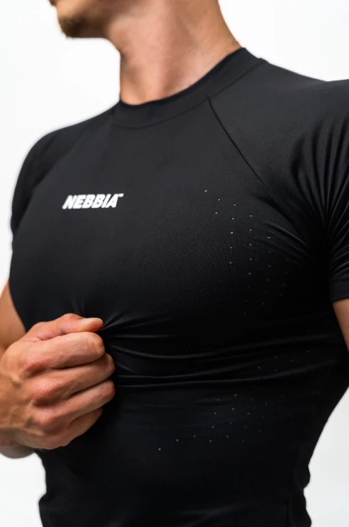 Heren T-shirt Nebbia Performance+ Workout Compression T-shirt PERFORMANCE 346 black