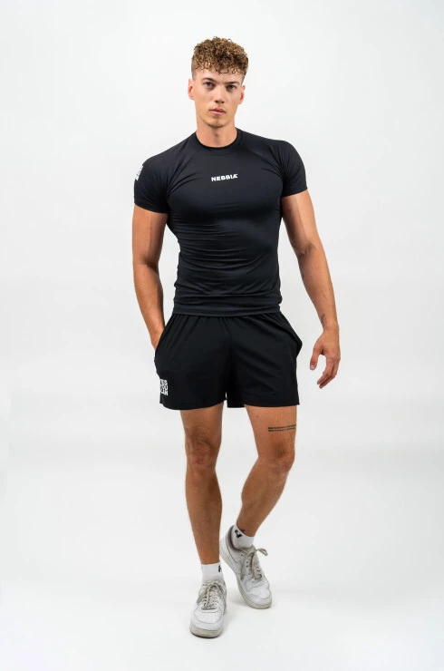 Heren T-shirt Nebbia Performance+ Workout Compression T-shirt PERFORMANCE 346 black