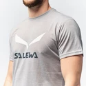 Heren T-shirt Salewa  Solidlogo Dri-Release Heather Grey