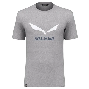 Heren T-shirt Salewa  Solidlogo Dri-Release Heather Grey