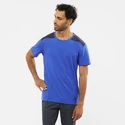 Heren T-shirt Salomon  Essential Colorblock Nautica Blue