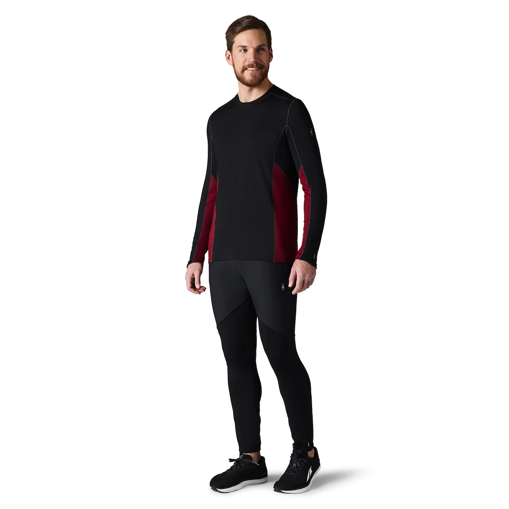 Heren T-shirt Smartwool  Merino Sport 150 Long Sleeve Crew Red/Black