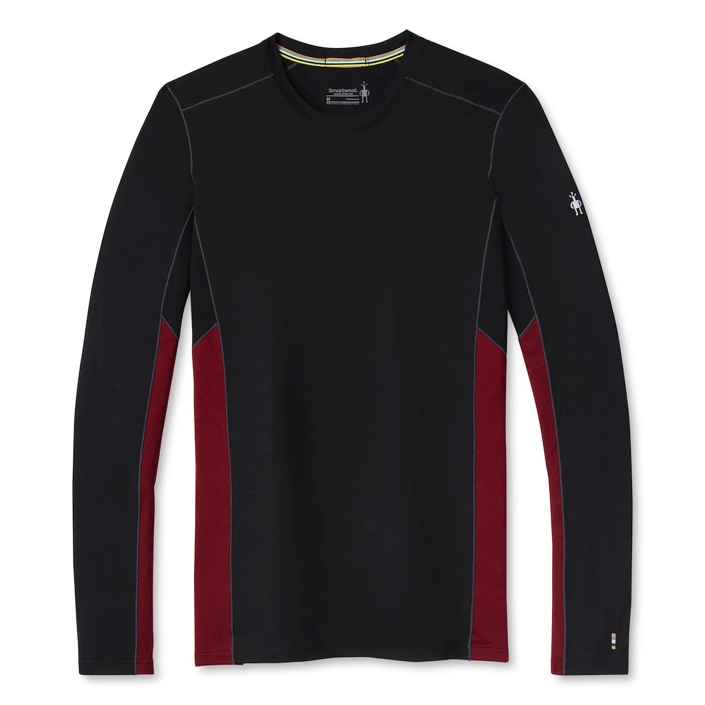Heren T-shirt Smartwool  Merino Sport 150 Long Sleeve Crew Red/Black