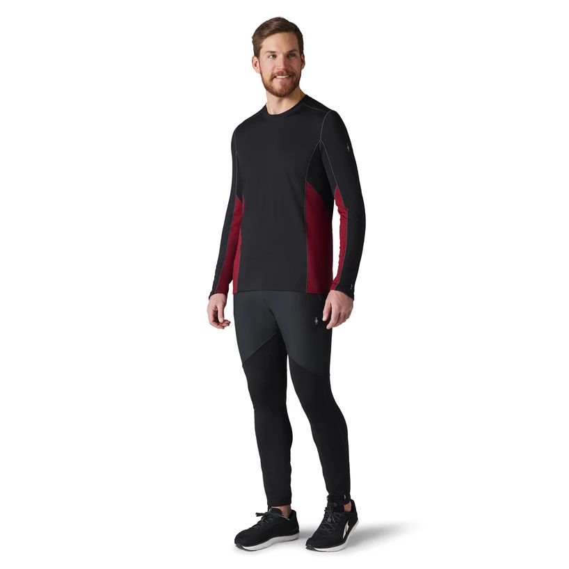 Heren T-shirt Smartwool  Merino Sport 150 Long Sleeve Crew Red/Black