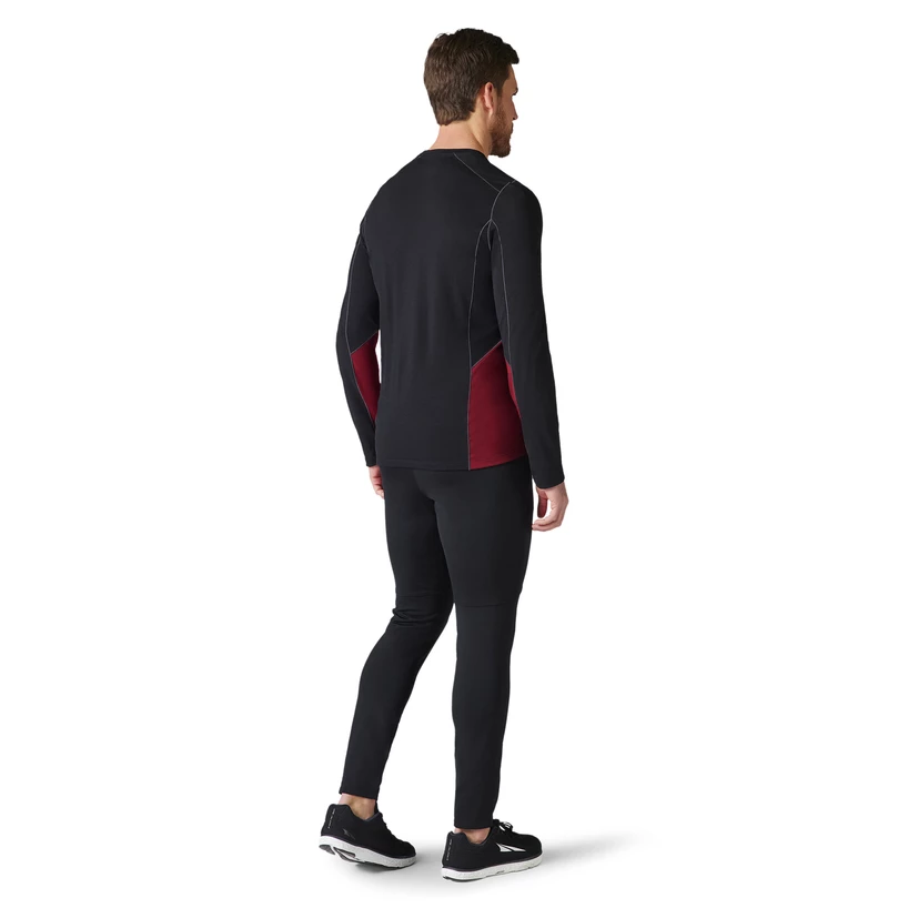Heren T-shirt Smartwool  Merino Sport 150 Long Sleeve Crew Red/Black