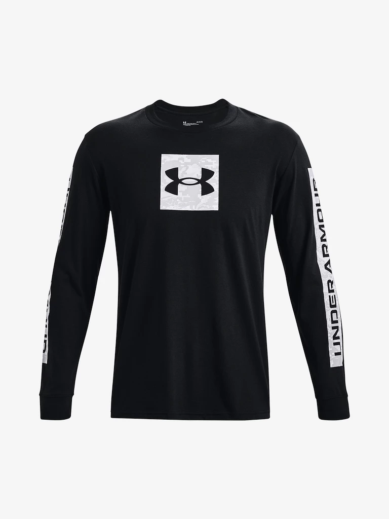 Heren T-shirt Under Armour  CAMO BOXED SPORTSTYLE LS-BLK