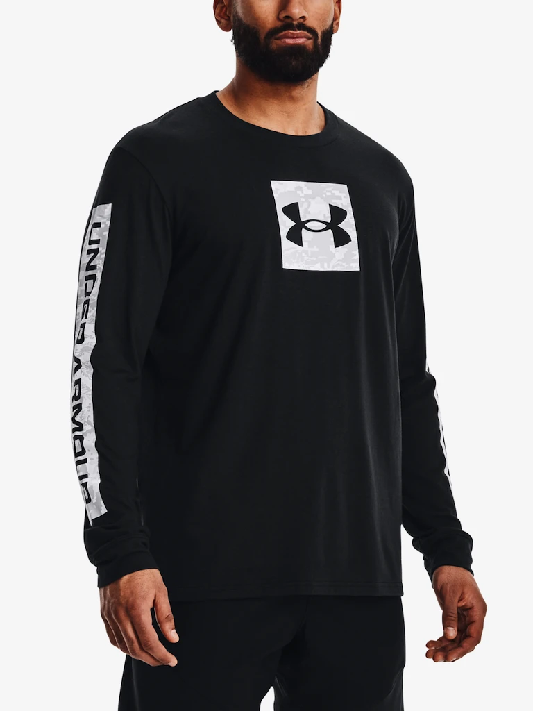 Heren T-shirt Under Armour  CAMO BOXED SPORTSTYLE LS-BLK M