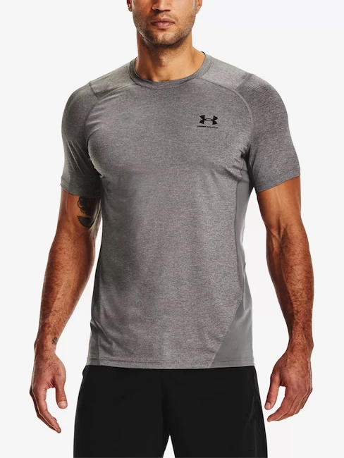Heren T-shirt Under Armour HeatGear Fitted SS Grey