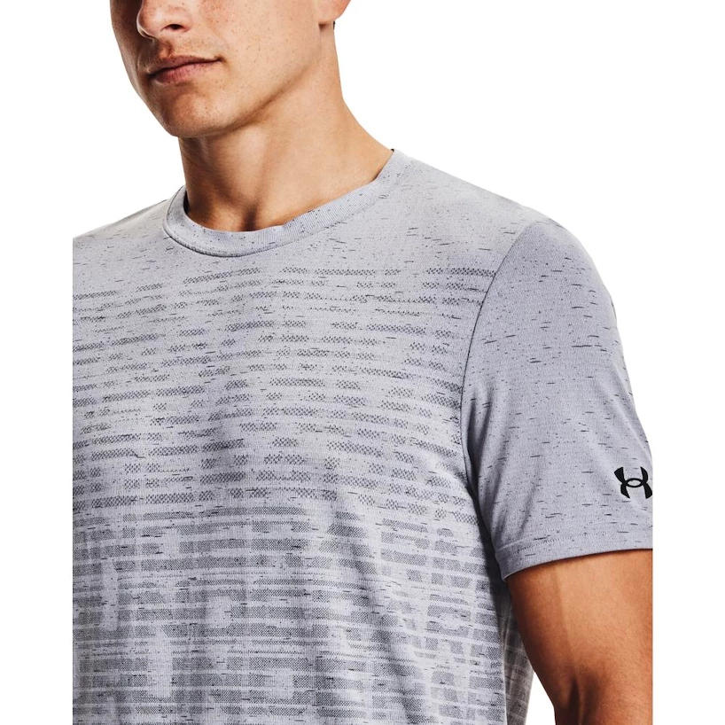 Heren T-shirt Under Armour  Seamless Wordmark SS Grey S