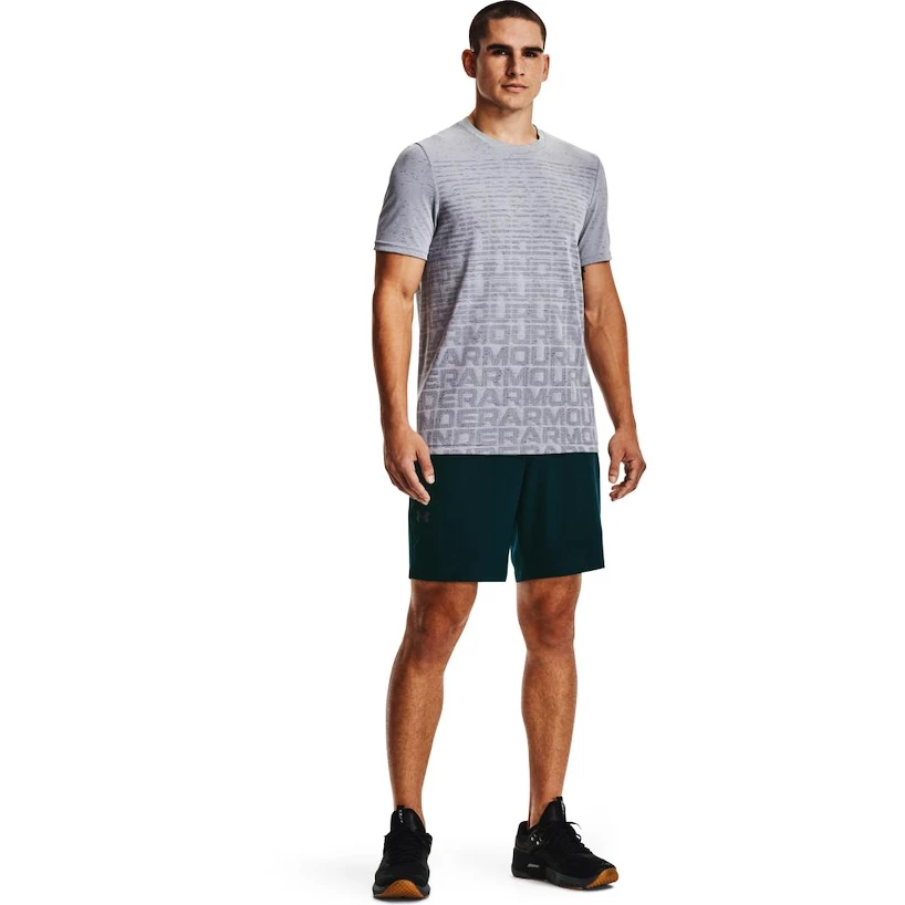 Heren T-shirt Under Armour  Seamless Wordmark SS Grey S