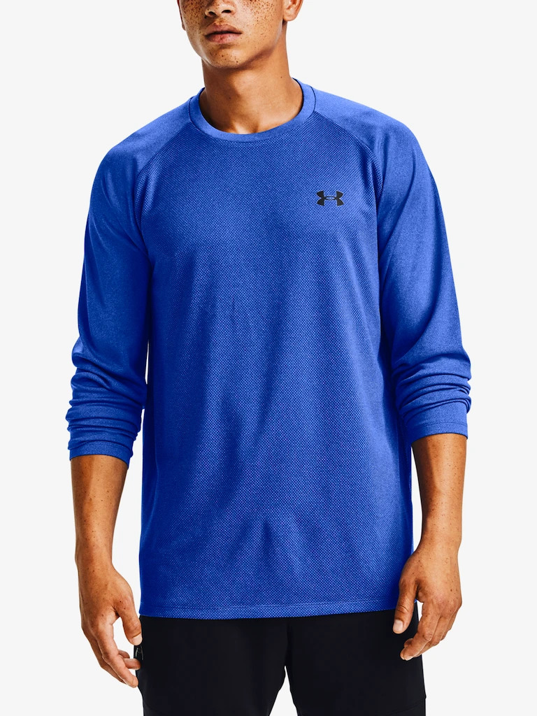 Heren T-shirt Under Armour  Textured LS-BLU S