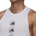 Heren tanktop adidas  Run Logo Tank White