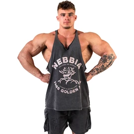 Heren tanktop Nebbia NEBBIA x OLYMPIA Washed Muscle Back Stringer GOLDEN AGE 791 black
