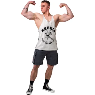 Heren tanktop Nebbia NEBBIA x OLYMPIA Washed Muscle Back Stringer GOLDEN AGE 791 light grey