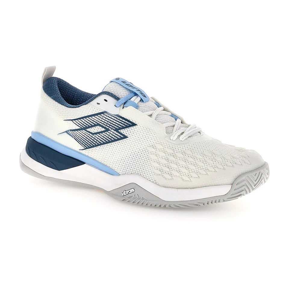 Heren tennisschoenen Lotto Raptor Hyperpulse 100 III SPD All White/Mallard Blue